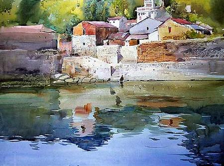 river-painting-india