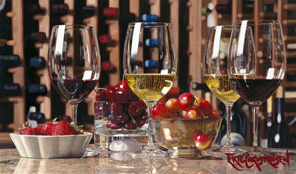 wine-glass-watercolor-painting eric-christensen-photorealistic painting